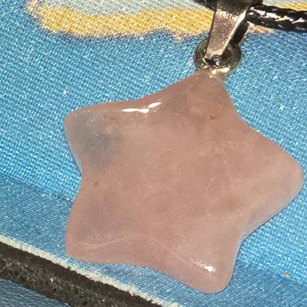 💗Rose Quartz Star Pendant Necklace Genuine Crystal Healing Stone Love Energy